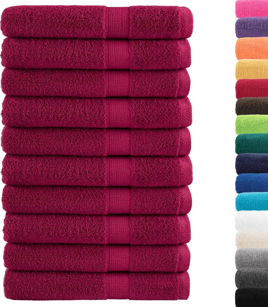 vidaXL Premium Handtücher SOLUND 10 Stk. Bordeaux 100x200 cm 600 g/m²