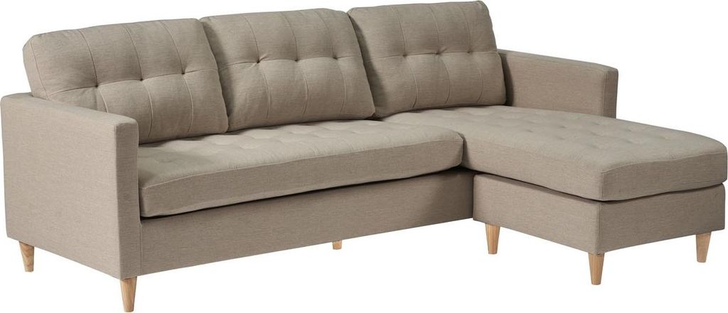 Marino Chaiselongsofa 3 Personen Stoff sandfarben.