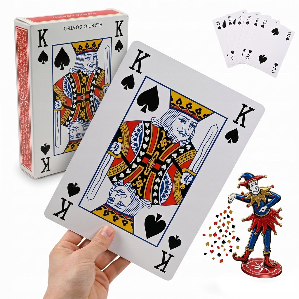 XXL Spielkarten A4 Format 54 Stück - Riesiges Poker Kartenspiel für Partys & Spaß