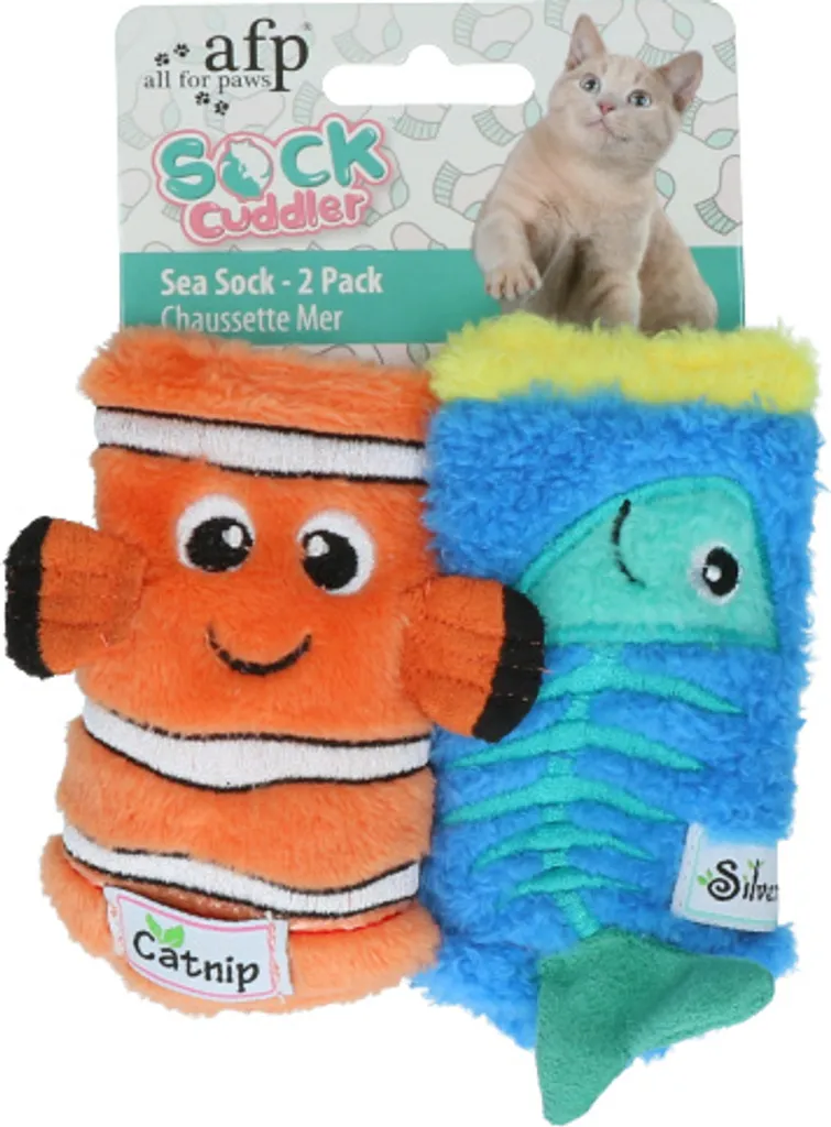 Gioco Gatto AFP Sock Cuddler Topo 2pz - Stimolazione Sensoriale Erba Gatta
