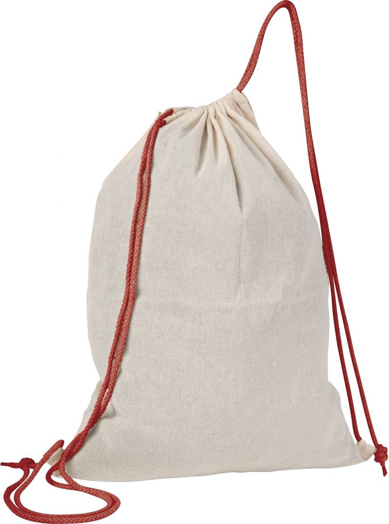 Baumwolle Gymbag / Sportbeutel / Turnbeutel / weiß mit Produktbild 