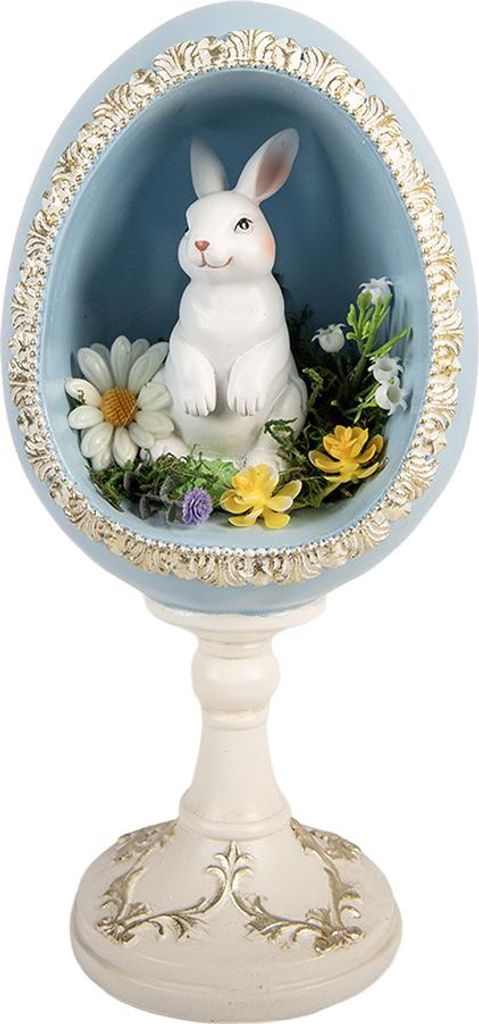 Clayre & Eef Dekorationsfigur Ei 13x12x28 cm Weiß Produktbild 