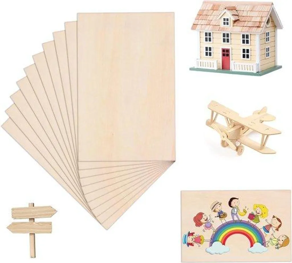 10 Plaques de Tilleul 1,5mm - Panneau Multiplex pour Gravure et Décor