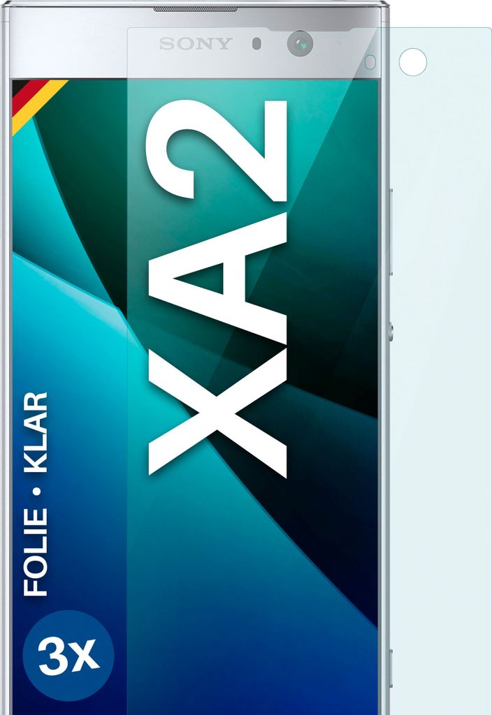 moex 3x Schutzfolie kompatibel mit Sony Xperia XA2 - Displayschutzfolie dünn Folie, Klar