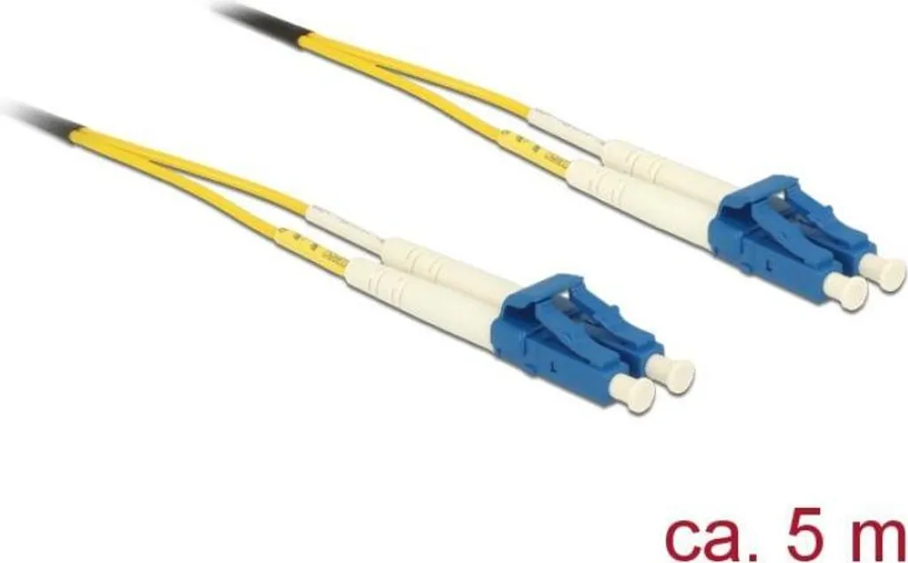 Jarretière optique LC-LC monomode OS2 5m jaune pour réseau informatique