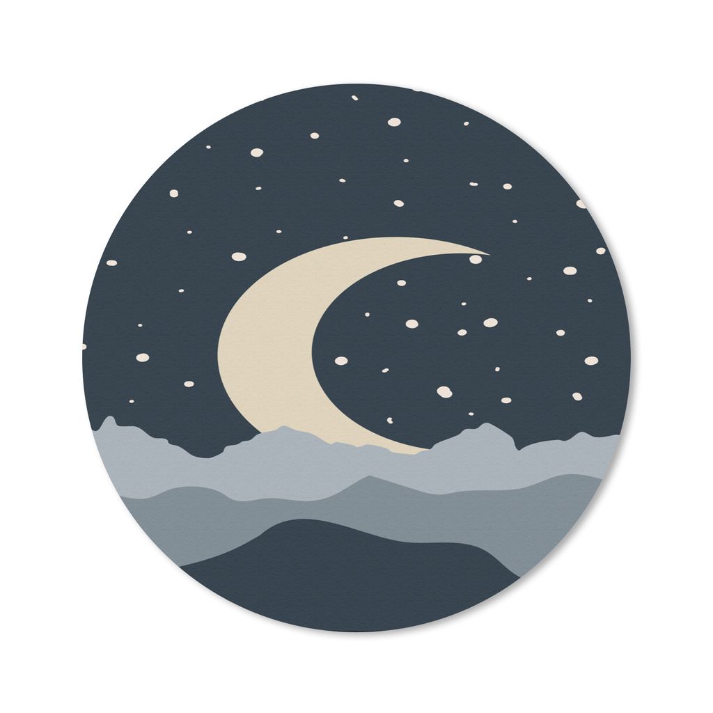 MuchoWow Mauspad Mousepad Pastell - Mond - Sternenhimmel 30x30 cm - Mousepads - Maus Mat - Pad - Mausunterlage - Tischunterlage - Schreibtischmatten