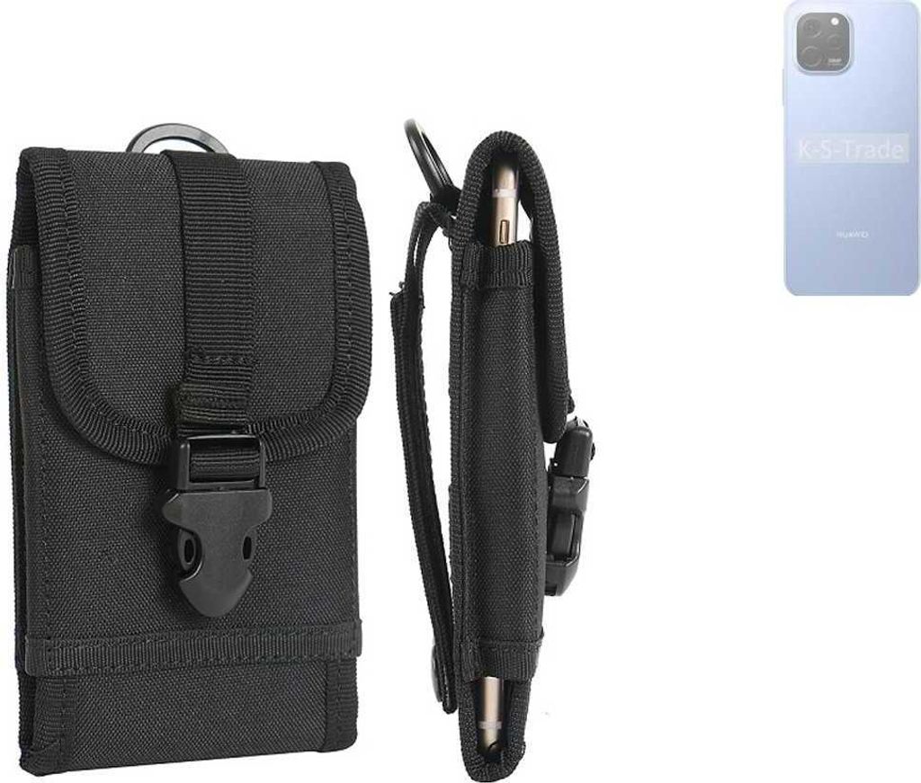 K-S-Trade Holster Handy Hülle kompatibel mit Huawei Enjoy 50z Holster Handytasche Gürtel Tasche Schutz Hülle Robust Outdoor schwarz