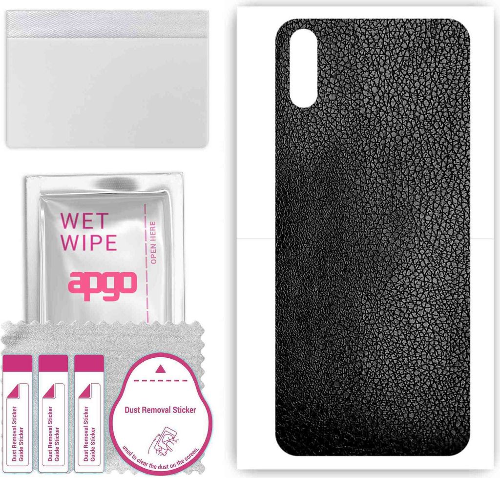 apgo Rückseite Schutzfolie, Skin, kompatibel mit LG W11, Hinten Displayschutzfolie aus Vinylfolie, kratzfest, einfache Montage - Schwarzes Leder