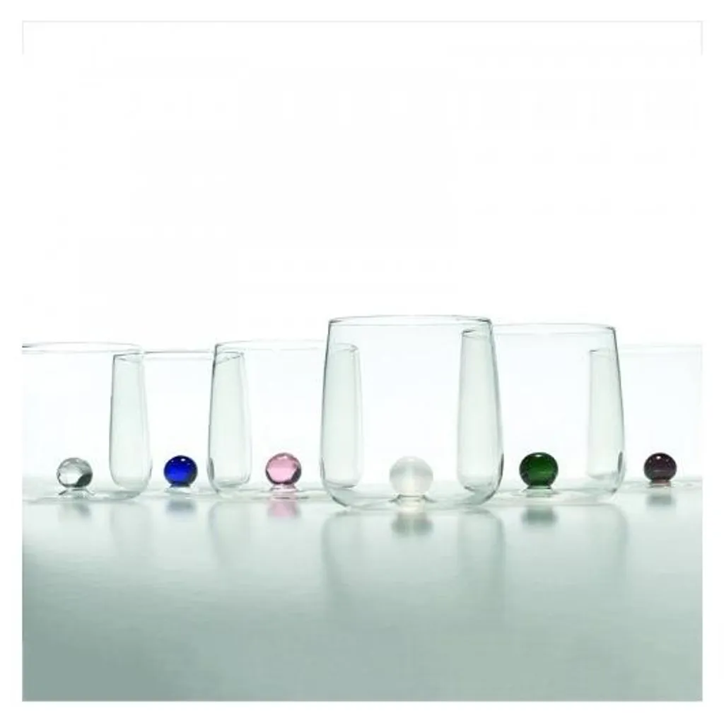 Set 6 Bicchieri Bilia Zafferano Bianco - Vetro Borosilicato Fatto a Mano