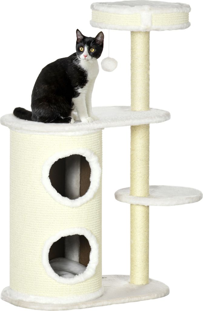PawHut Kratzbaum, 100 cm, Kletterbaum mit Kratztonne, Produktbild 