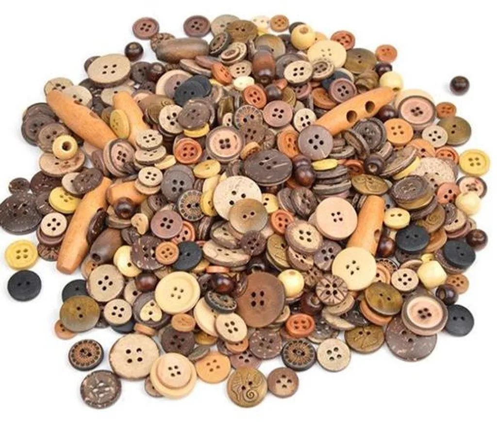 Boutons en bois de cocotier écologiques lot de 600 pièces pour mercerie