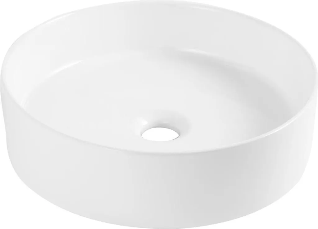 Lave-mains bol à poser blanc marbré NAYA 38cm en céramique brillante