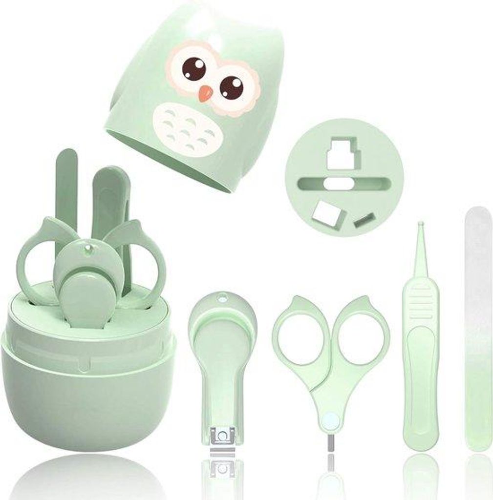 Nagelverzorgingsset für Fingernägel und Fußnägel mit Nagelclipper, Nagelschere, Nagelclipper und Pinzet für Kinder und Neugeborene, süßes Uh...