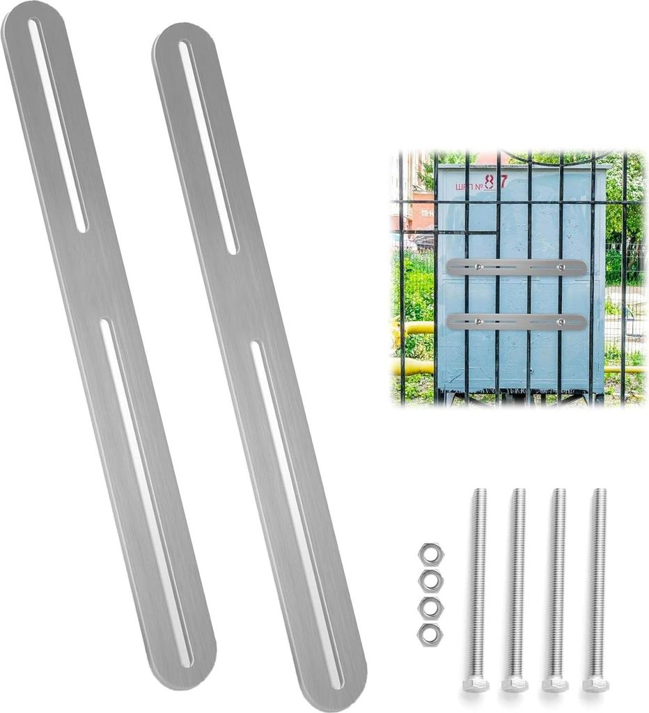 Befestigung für Briefkästen Montage an Zäunen - Metallbodenanker - Silber - 280mm x 24mm