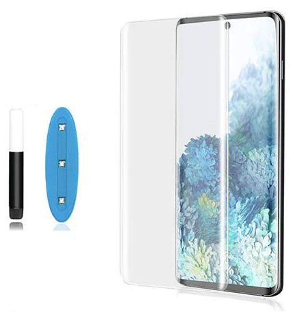 Glas-Displayschutz für Samsung S21 Plus, vollständig mit UV-Kleber