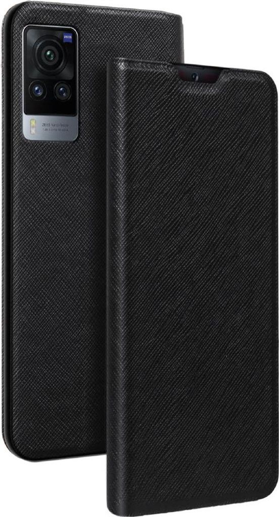 BigBen Connected, Folio-Hülle für Vivo X60 Pro mit Halterungsfunktion und Kartenfach, Schwarz