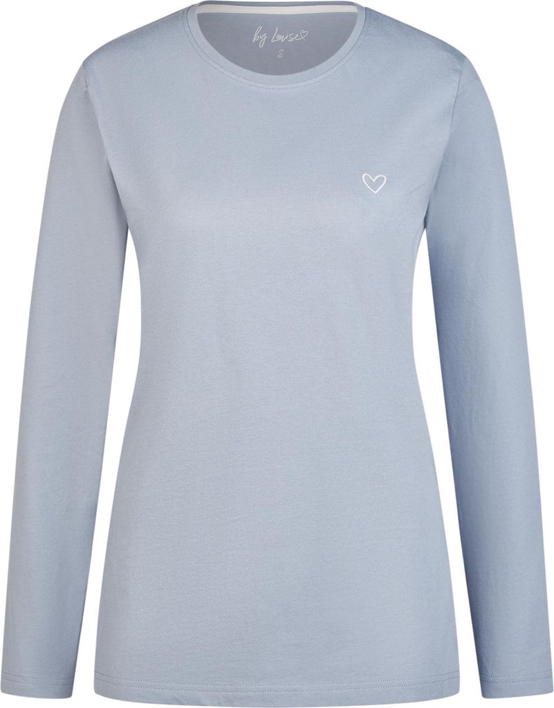 by Louise Damen Langarm Shirts aus reiner Baumwolle – Mix & Match, Modisch, Bequem und Sportlich, Farbe:blau, Grösse:XXL