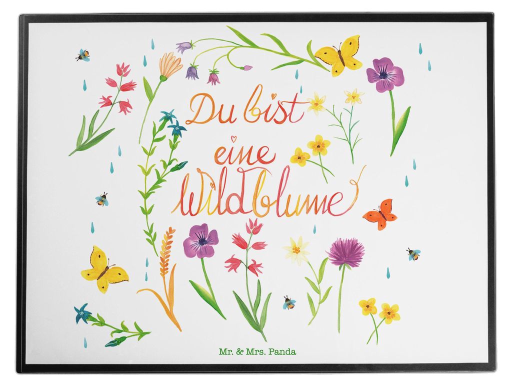 Mr. & Mrs. Panda schreibtischunterlage Du bist eine Wildblume - Geschenk, bastelunterlagen, malmatte, Frauen, tischpad, Kompliment, Dekoration, Hoc...