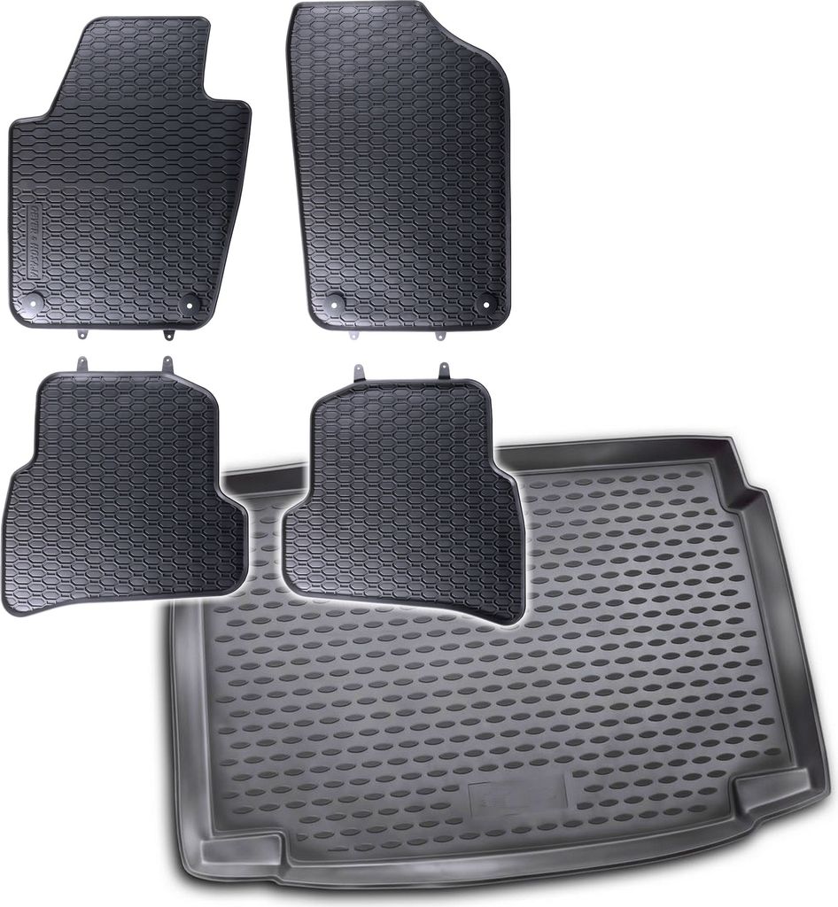 Gummi Kofferraumwanne + Fußmatten Set für VW Polo 6R, Bj. Produktbild 