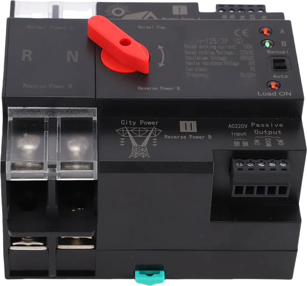 Inverseur de source automatique 2P 100A pour installation solaire PV