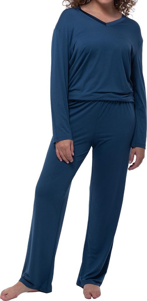 Ammann Modal de Luxe Schlafanzug Weiches, elastisches Material, Lockerer, bequemer Schnitt, Moderner V-Ausschnitt