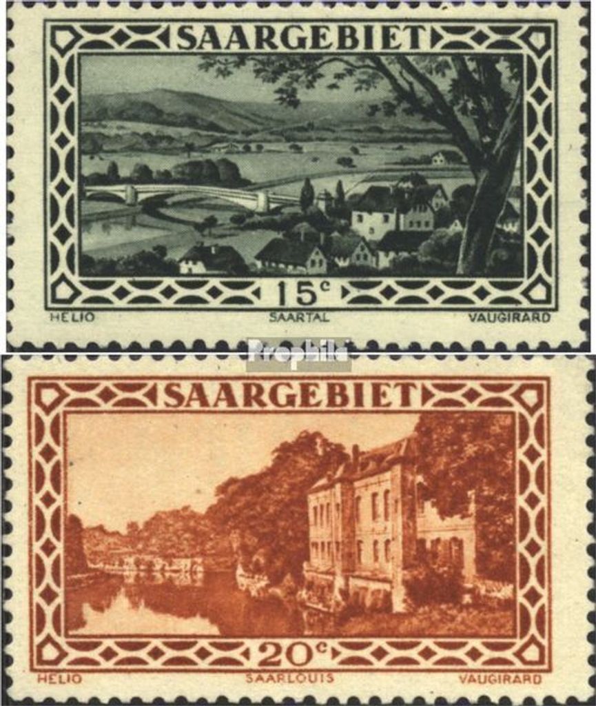 Briefmarken Saarland 1926 Mi 109-110 mit Falz Landschaftsbilder (V)