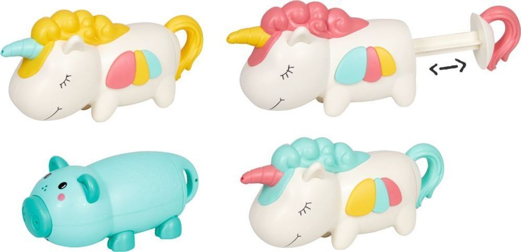 Wassershooter Einhorn & Schwein - Sp Sommerkinder, sort. Produktbild 