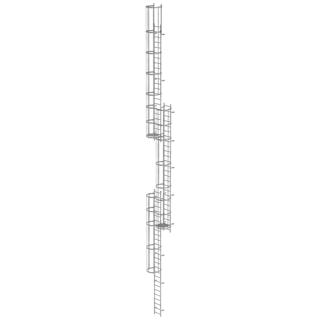 Günzburger Steigtechnik mehrzügige Steigleiter mit Rückenschutz (Maschinen) Aluminium blank 18 m - 510261