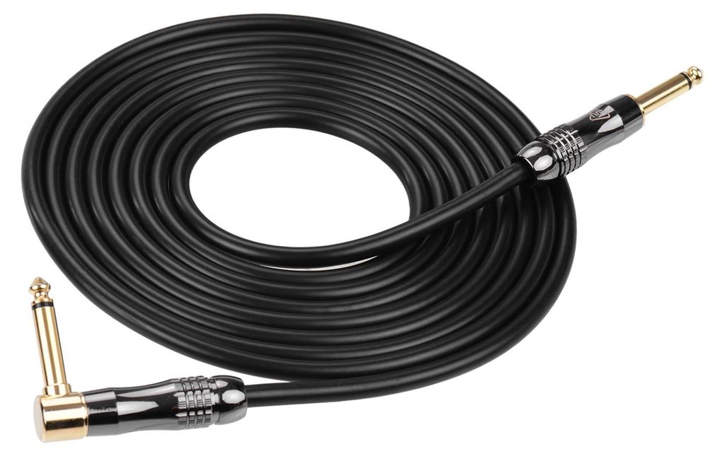IVU Creator Player-Kabel 5 m langes Kabel für Studio-Musikinstrumente mit geraden, rechtwinkligen 1/4 Zoll-Anschlüssen für E-Gitarren-Bass-Mixer...