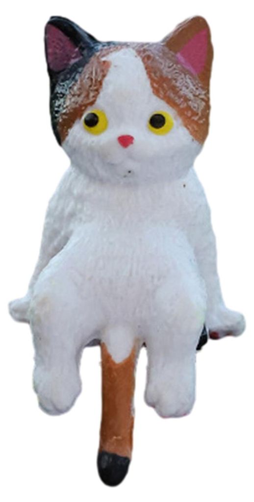 Niedliche Katzenfigur als Computermonitor-Dekoration, Mini-Katzenornament aus Kunstharz, Auto-Armaturenbrett-Dekoration für Zuhause, Büro, Schrei...