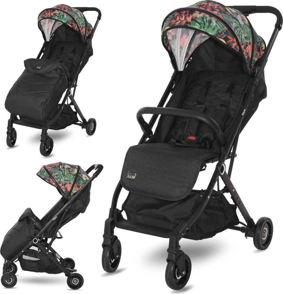 Lorelli Kinderwagen Myla, Reisebuggy mit Liegeposition, Baby Buggy mit Liegefunktion klein, Leicht, Nur 7 kg, Kinderbuggy klappbar bis 15kg, Bunt