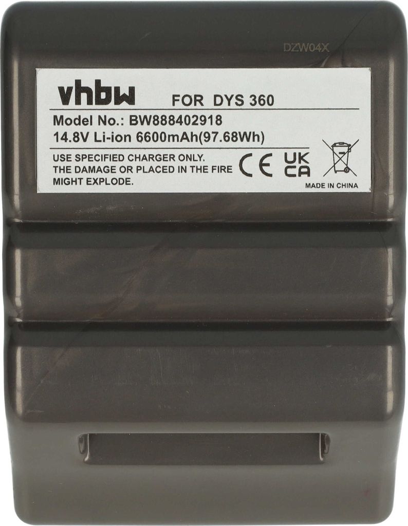 vhbw Akku Ersatz für Dyson 970049-01, 968734-02, 967864-02 für Saugroboter Dunkelgrau (6600 mAh, 14,8 V, Li-Ion)