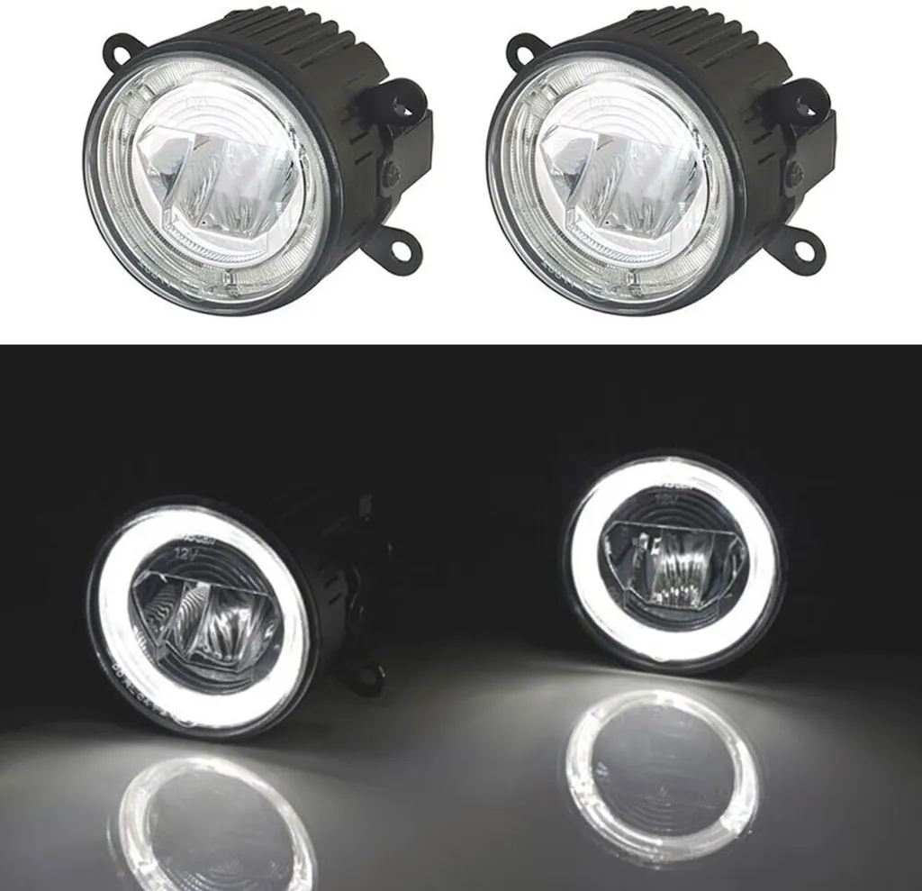 2x Feux de jour LED universels 90mm R87 DRL - Antibrouillards ronds