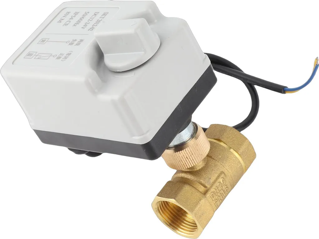 Vanne à bille motorisée DN20 2 voies NC 12V-24V DC Commande Manuelle - 9