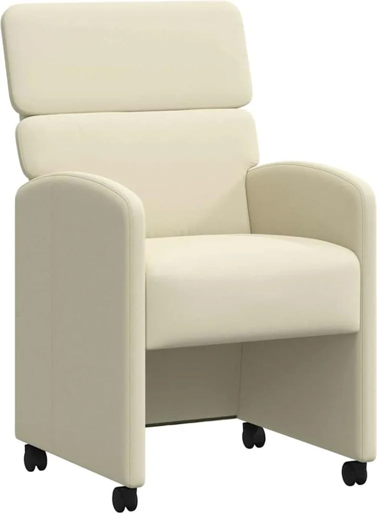 Chaise de salle à manger facile à nettoyer crème en similicuir lot de 2