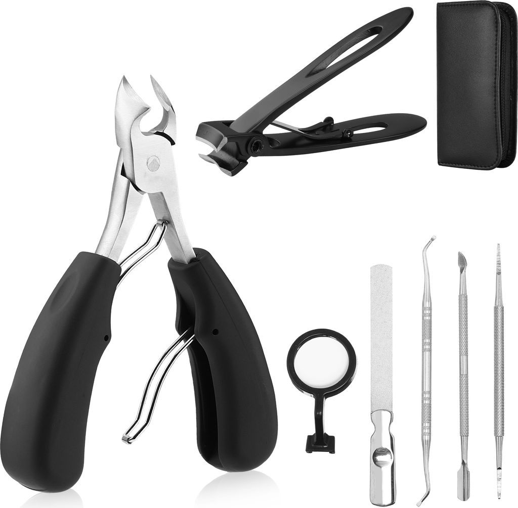Navaris Nagelschere & Nagelknipser Set für Fussnägel - Klassisches Fußnagelschere Set - Nagelzange für dicke Nägel - Nagelzangen für Fußnäg...