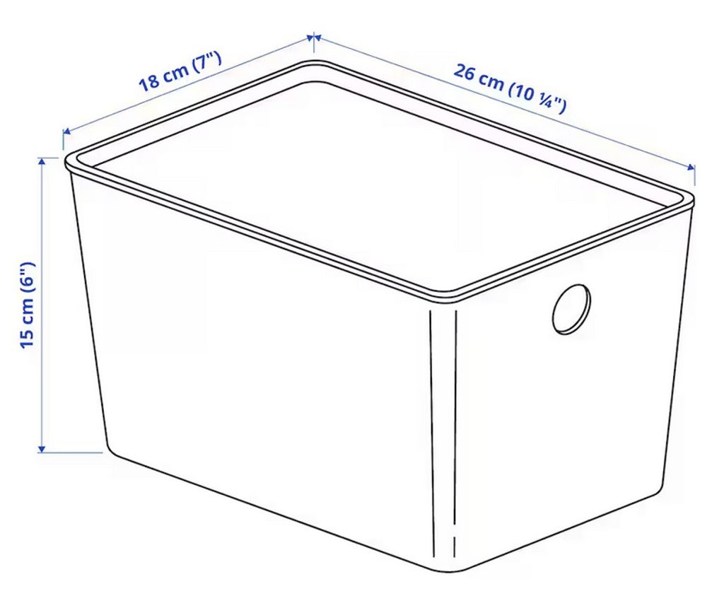 KUGGIS Ikea Box mit Deckel, weiß, 18x26x15 Kisten