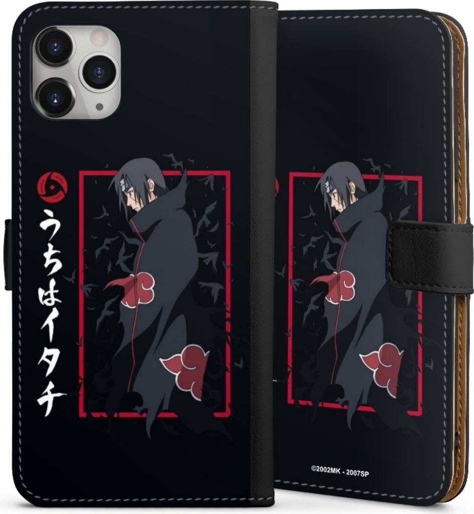 DeinDesign Klapphülle für Apple iPhone 11 Pro Max Handytasche Lederhülle Tasche Naruto Shippuden Offizielles Lizenzprodukt Itachi Uchiha