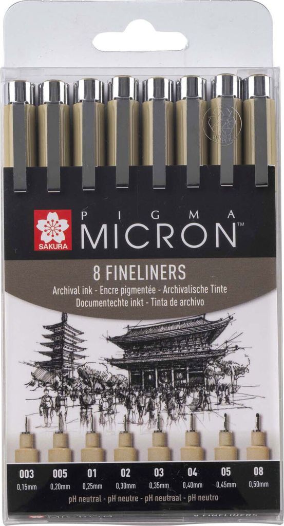 SAKURA Fineliner PIGMA MICRON 8er Etui schwarz