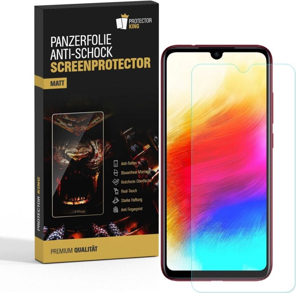 6x Panzerfolie für Xiaomi Redmi Note 7 ANTI-SCHOCK Displayschutzfolie MATT