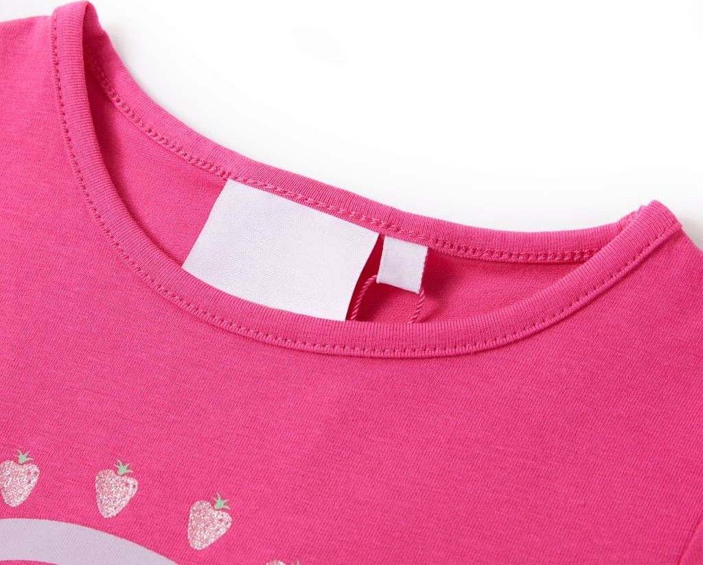 vidaXL Kinder-T-Shirt Dunkelrosa 128 Produktbild 