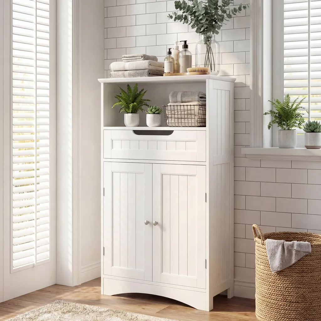 Addio Disordine in Bagno con l'Armadio Bianco BEALIFE 60x30x108 cm