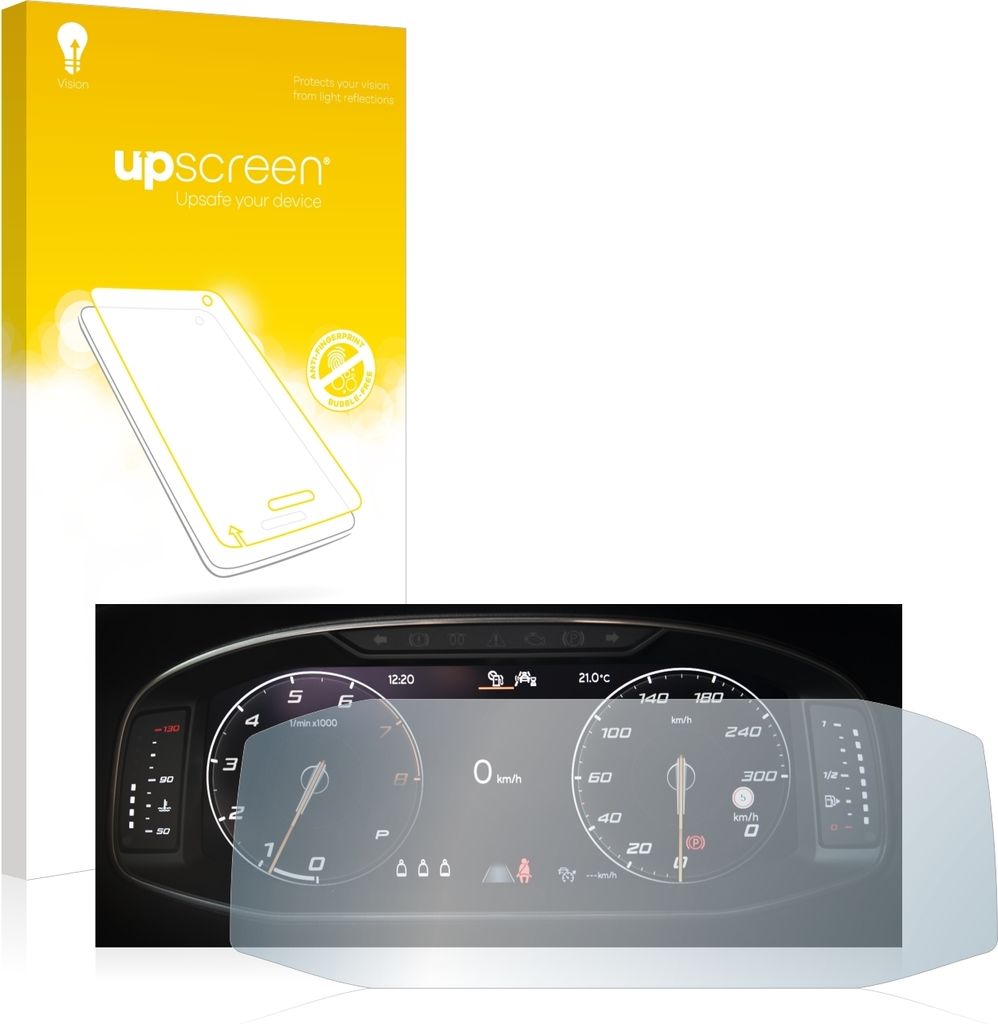 upscreen Schutzfolie für Seat Ateca Facelift 10.25" Tachoanzeige Displayschutz Displayschutzfolie Folie Matt Entspiegelungsfolie