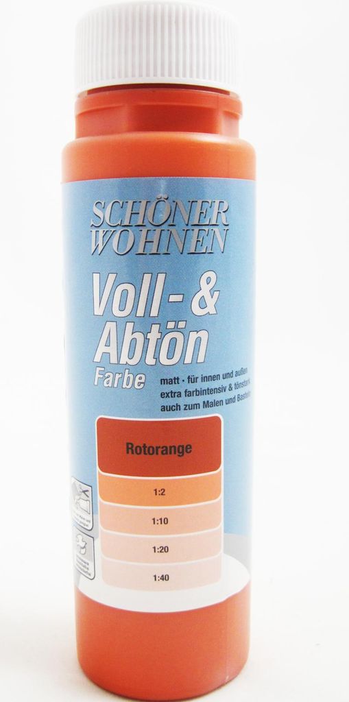 Voll- und Abtönfarbe Rotorange 500 ml