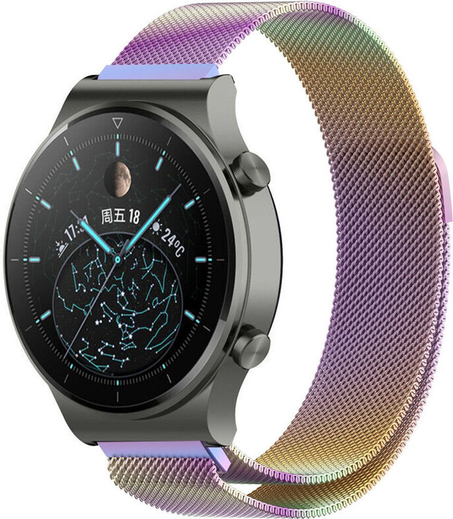 Strap-It Huawei Watch GT 2 Pro Milanese-Armband (Regenbogen)