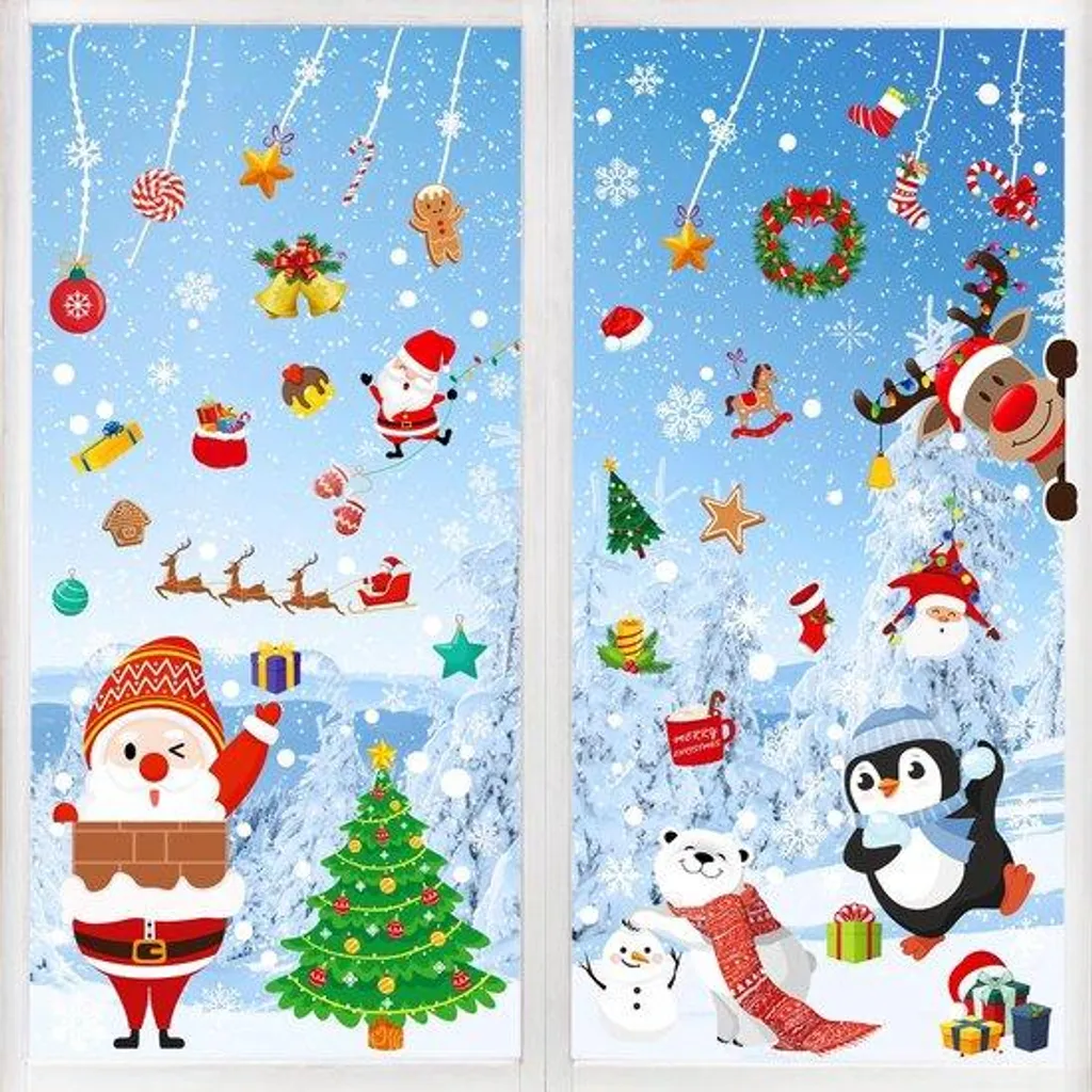 Décoration de Fenêtre Amovible pour Chambre Enfant - 156 Stickers Propres