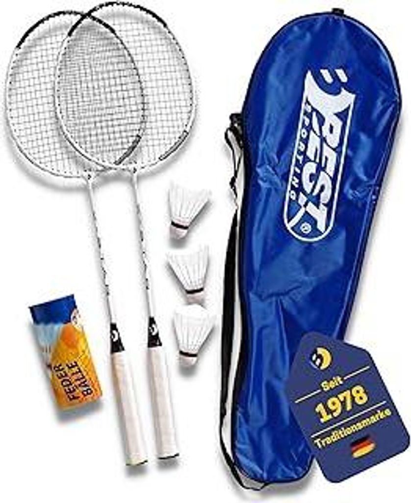 Best Sporting Badminton Set mit 2 leichten Schlägern, Bällen und praktischer Tragetasche – Perfekt für den Freizeitsport im Garten, Park oder ...