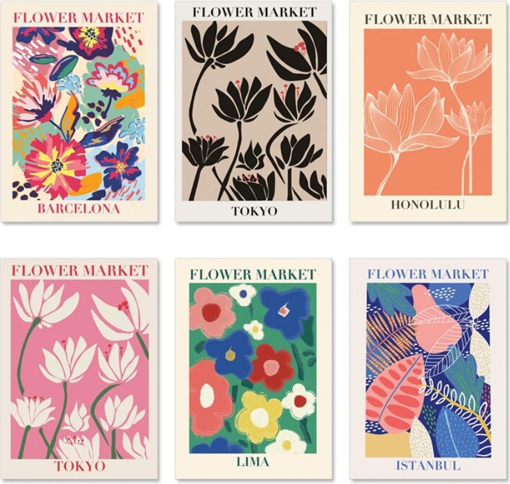 TPFLiving Kunstdruck LW-1202 (OHNE RAHMEN) Poster - Leinwand - Wandbild - Hochauflösender Giclée-Druck, langlebig und hochwertig - Blumen, Floral...