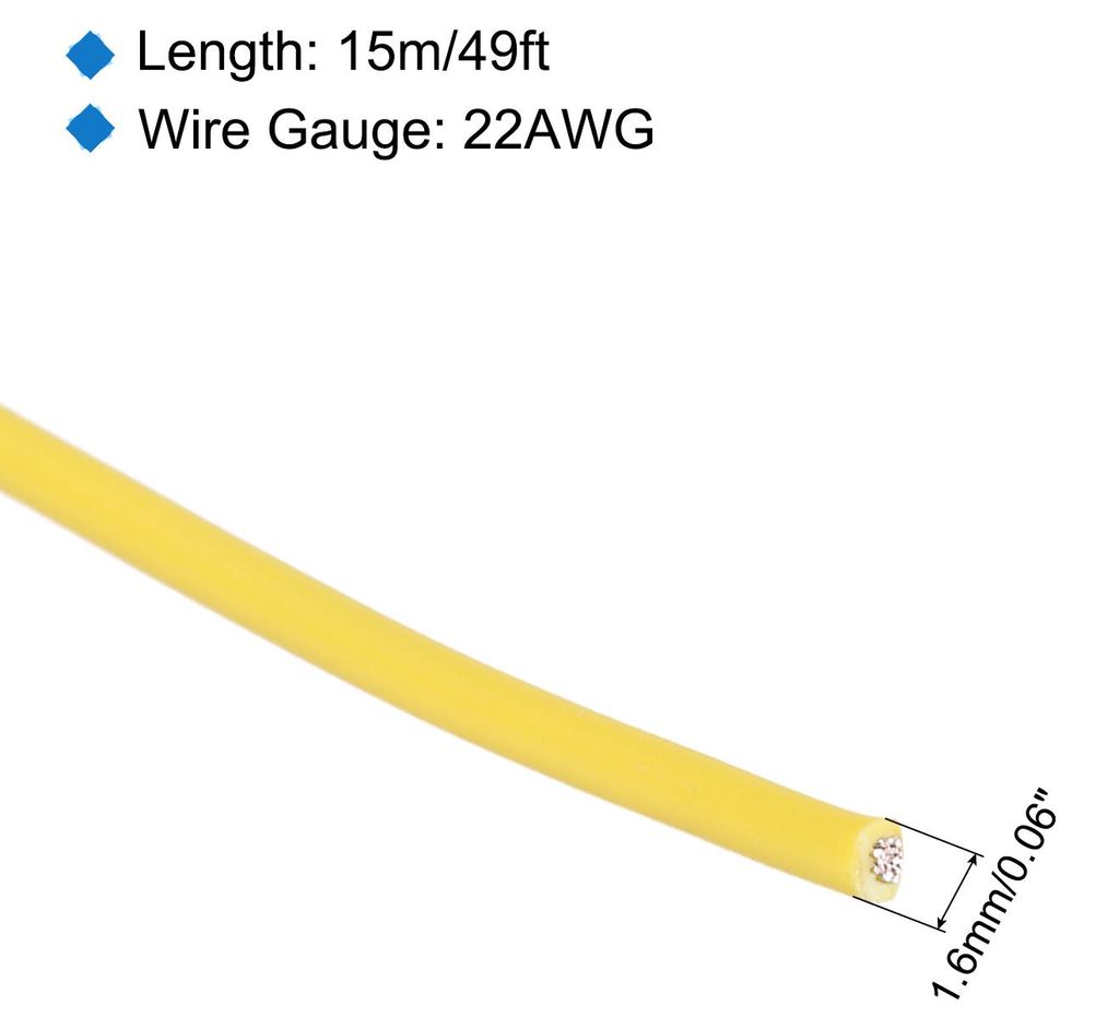 22AWG Silikon Elektrischer Draht Kabel, UL1007 300V 15m Litzenkabel aus Verzinntem Kupferdraht, Flexible PVC Anschlie?en mit Spule fš¹r DIY Model...
