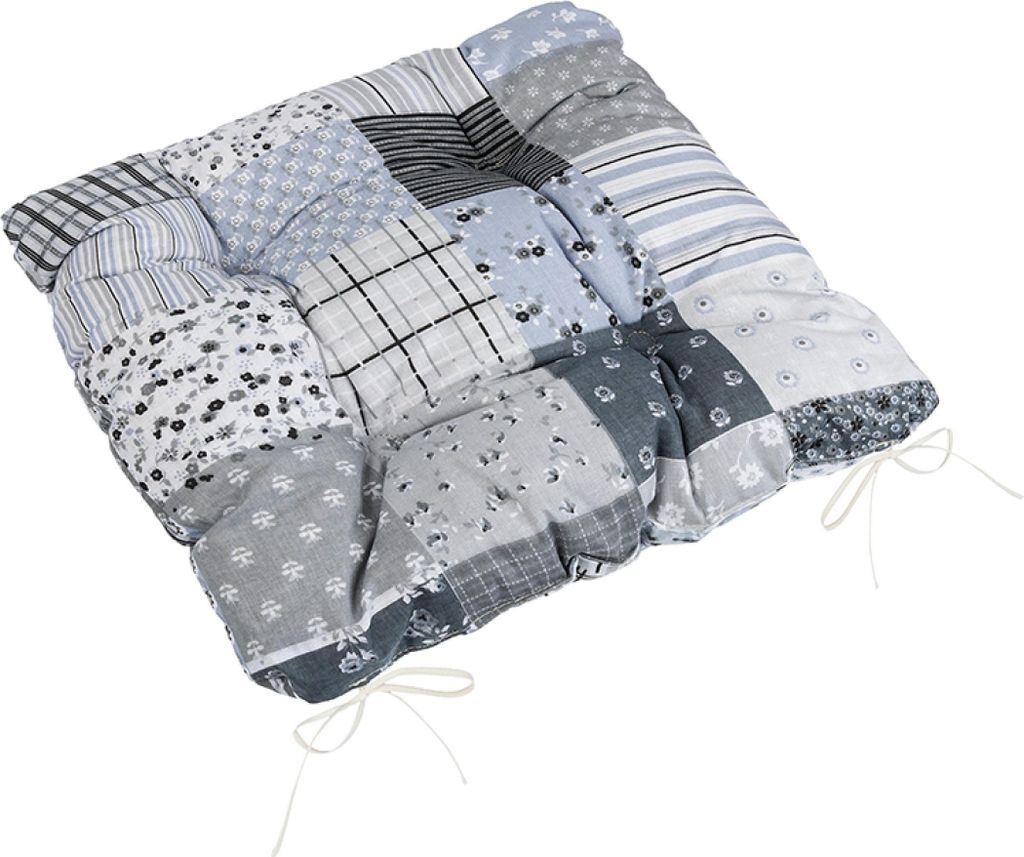 Gestepptes Sitzkissen Adele - 40x40 cm - Grau